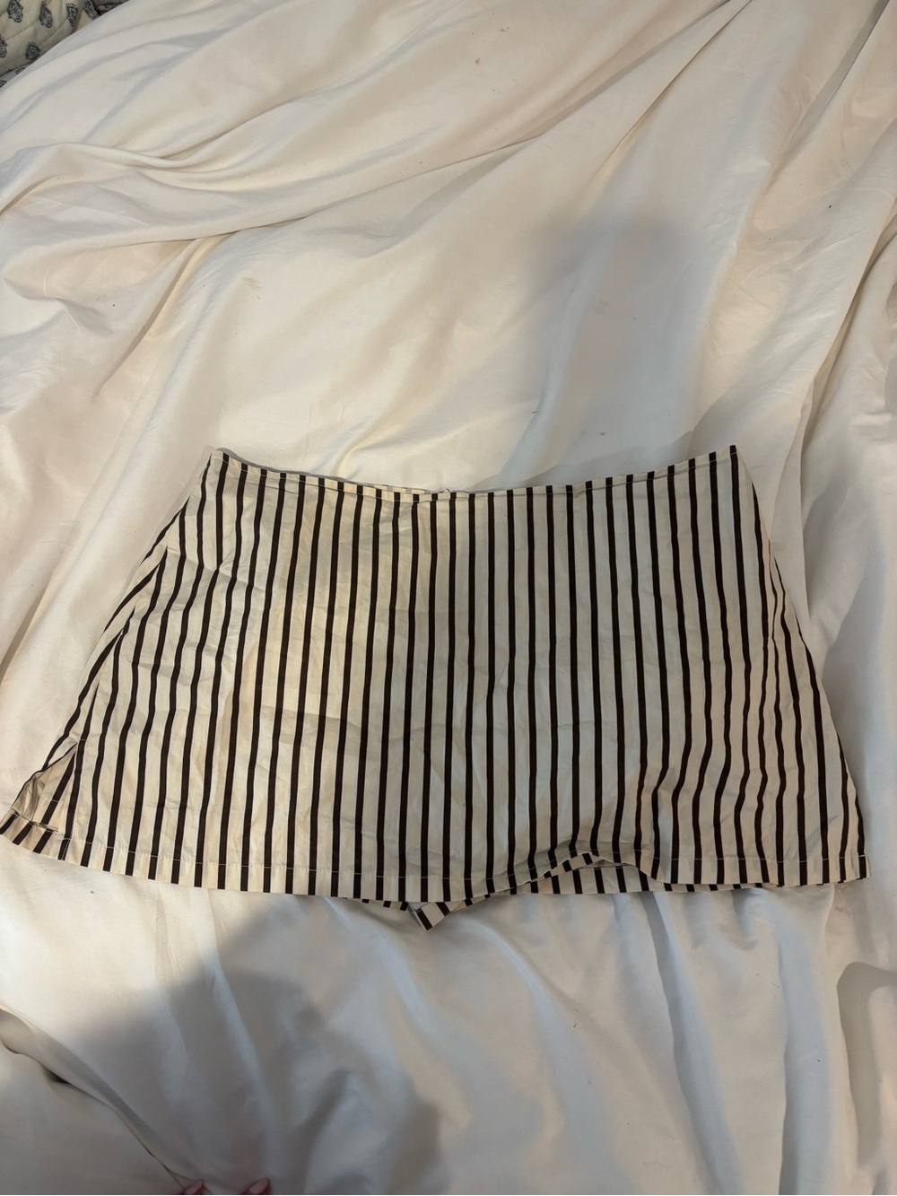 Princess Polly Black & White Vertical Stripe Skort